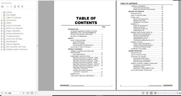Yanmar Marine Engines 3JH5E 4JH5E 4JH4 TE 4JH4 HTE1 4JH4 HTE Operation Manual 0AJHM M00201 2