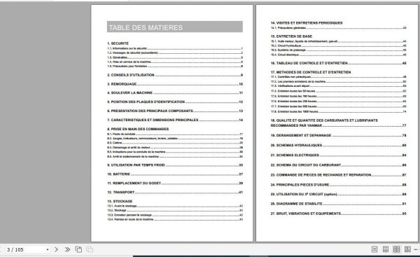Yanmar Mini Excavator B25V B30V B37V B50V Operation Maintenance Manual FR 2