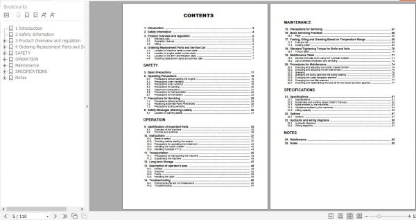 Yanmar Mini Excavator B25V Operation Maintenance Manual DE EN FR IT 2