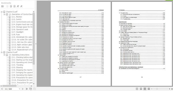 Yanmar Mini Excavator ViO20 Operation Maintenance Manual DE EN FR IT 2