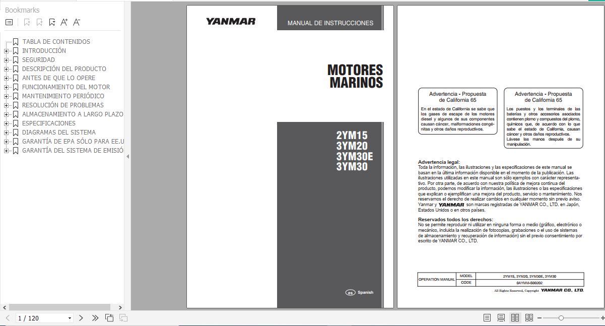 Yanmar Motorcycle 2YM15 3YM20 30 Instruction Manual ES 0AYMM S00202 1