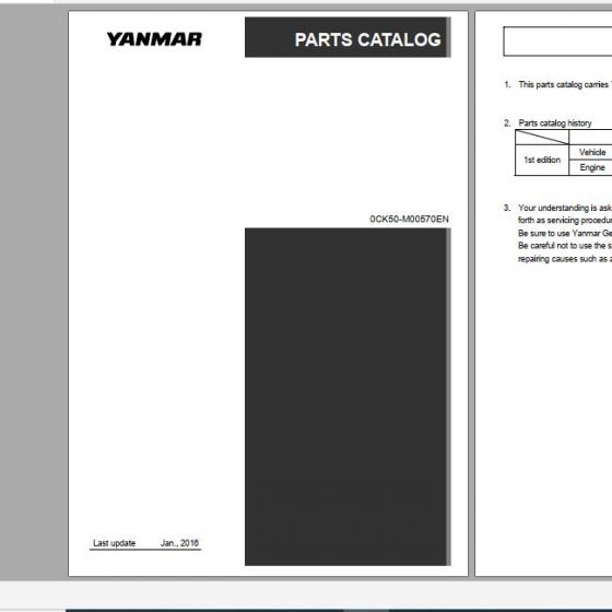 Yanmar Marine Diesel Engine 4LHA Series Parts Catalog Y00R4782