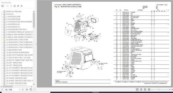 Yanmar Skid Steer Loader S220R 1 Parts Catalog 0CS10 M59000EN 2