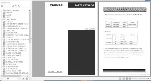 Yanmar Wheel Loader V3 3 V4 3 Parts Catalog 0CS10 M38001EN 1