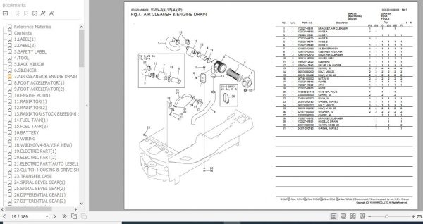 Yanmar Wheel Loader V3 5M C V4 5A V5 A Parts Catalog 0CK20 M36003EN 2