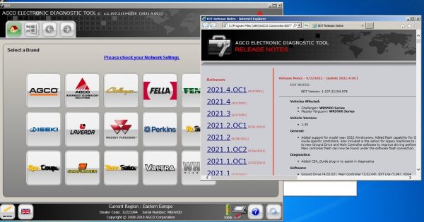 AGCO EDT Electronic Diagnostic Tool Updated 2021.3 10.2021 Diagnostic Software DVD 1