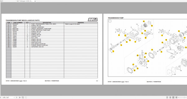 Bell Telelogger 220E 225E MKIII Parts Manual 424211 3