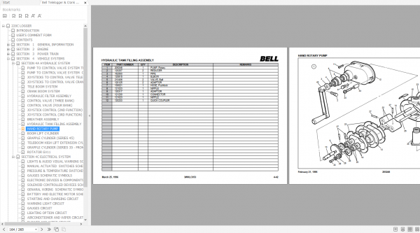 Bell Telelogger Crank Boom 220C Parts Manual 870148 2