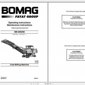 Bomag BM 2000 60 Operating Maintenance Instructions 1