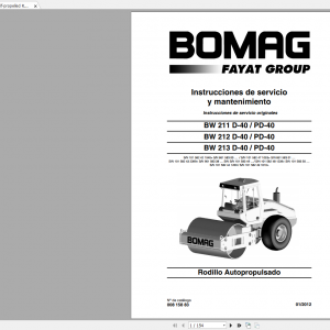 Bomag BW 211 212 213 D 40 PD 40 Operating Instructions 1