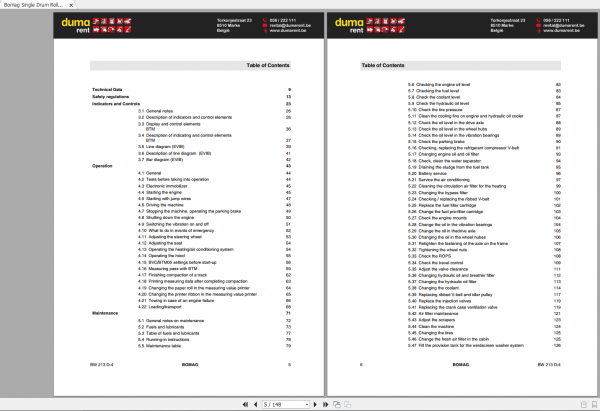 Bomag BW 213 D 4 Operating Maintenance Instructions 2