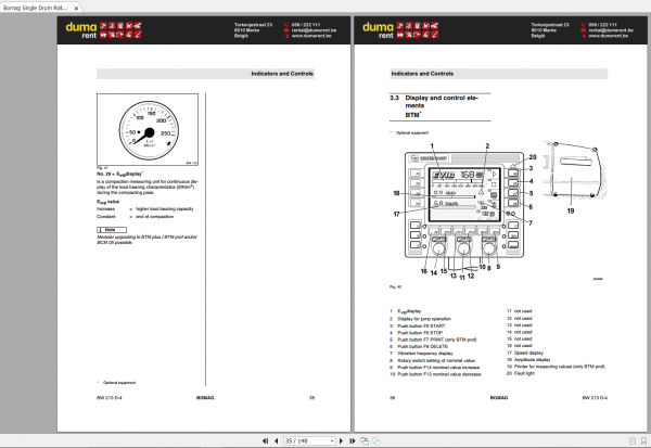 Bomag BW 213 D 4 Operating Maintenance Instructions 3