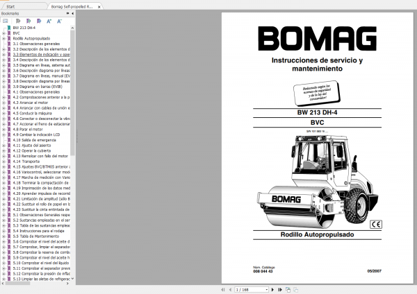 Bomag BW 213 DH 4 BVC Operating Maintenance Instructions 1