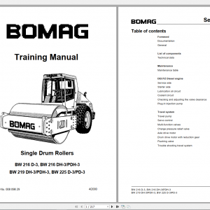 Bomag BW 216 D 3 BW 216 DH 3 PDH 3 BW 219 DH 3 PDH 3 BW 225 D 3 PD 3 Service Training 1