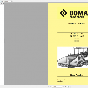 Bomag Road Finisher BF 600 C HSE BF 600 C HCE Service Manual 10 2012 00892122 1
