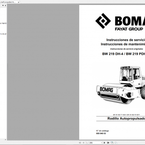 Bomag Self propelled Roller BW 219 DH 4 BW 219 PDH 4 Operating Instructions 00804003 ES 1