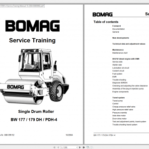 Bomag Single Drum Roller BW 177 179 DH PDH 4 Service Traning Manual 10 2004 00809992 1