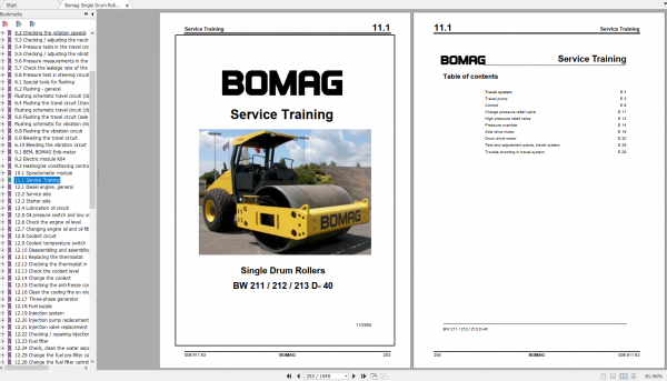 Bomag Single Drum Roller BW 211 212 213 D 40 BW 211 212 213 PD 40 Service Manual 03 2008 00891163 2