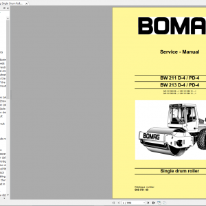 Bomag Single Drum Roller BW 211 D 4 PD 4 BW 213 D 4 PD 4 Service Manual 03 2007 00891149 1