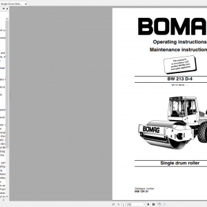 Bomag Single Drum Roller BW 213 D 4 Operating Instructions 06 2004 00812431 1