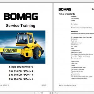 Bomag Single Drum Roller BW 216 219 226 DH PDH 4 Service Traning 1