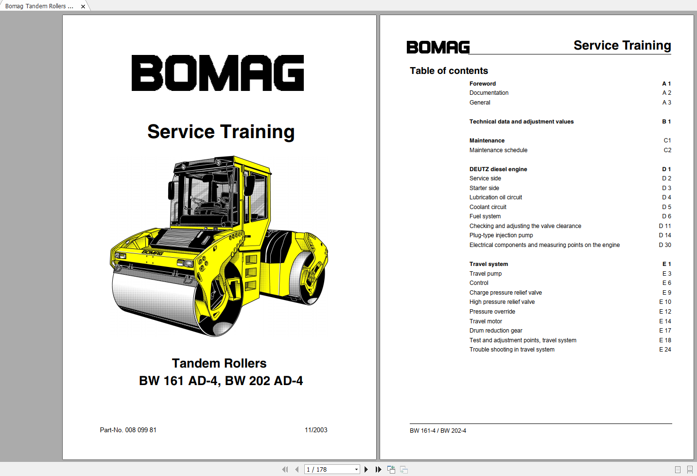 Bomag Tandem Rollers BW 161 AD 4 BW 202 AD 4 Service Traning 1