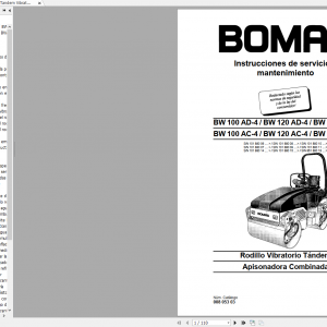 Bomag Tandem Vibratory Roller BW 100 120 125 AC 4AD 4 Operating Instructions 1
