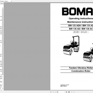 Bomag Tandem Vibratory Roller BW 125 135 138 ADHADAC Operating Instructions 04 2004 1