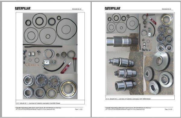 CAT Hydraulic Shovel 6030 6090 FS Pump Gearboxes Rebuild Program Service Information 2017 2