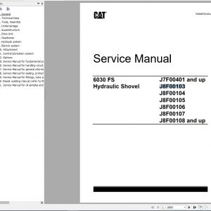 CAT Hydraulic Shovel 6030 FS J7F00401 J8F00103 and up Service Manual EM030792 00 2021 1