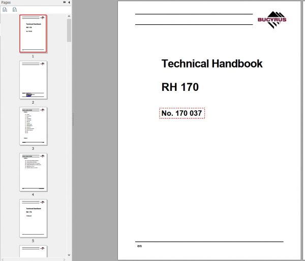 CAT Hydraulic Shovel 6040 FS RH170 170037 Service Manual BI647863 1