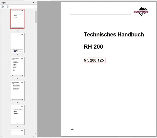 CAT Hydraulic Shovel 6050 FS RH200 200125 Service Manual BI647211 DE 1