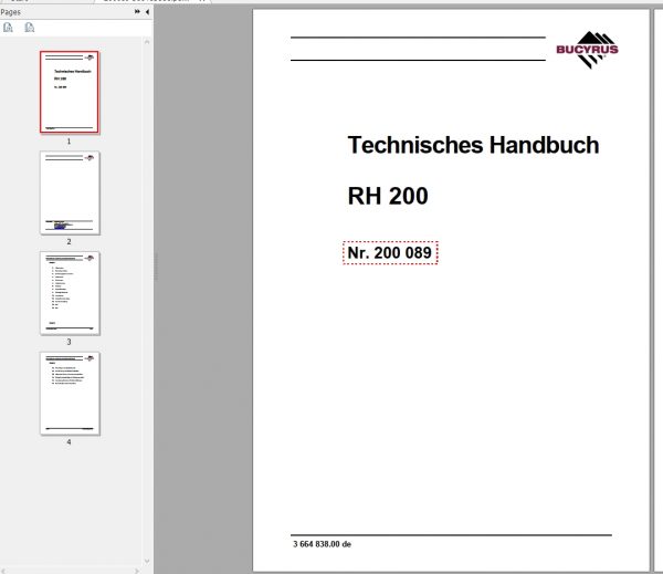 CAT Hydraulic Shovel 6050 RH200 200089 Service Manual BI647176 DE 1