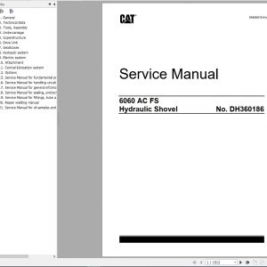 CAT Hydraulic Shovel 6060 AC FS DH360186 RH340186 Service Manual EM030215 2020 1