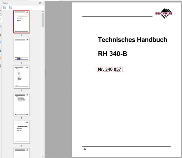 CAT Hydraulic Shovel 6060 RH340B 340057 Service Manual BI647274 DE 1