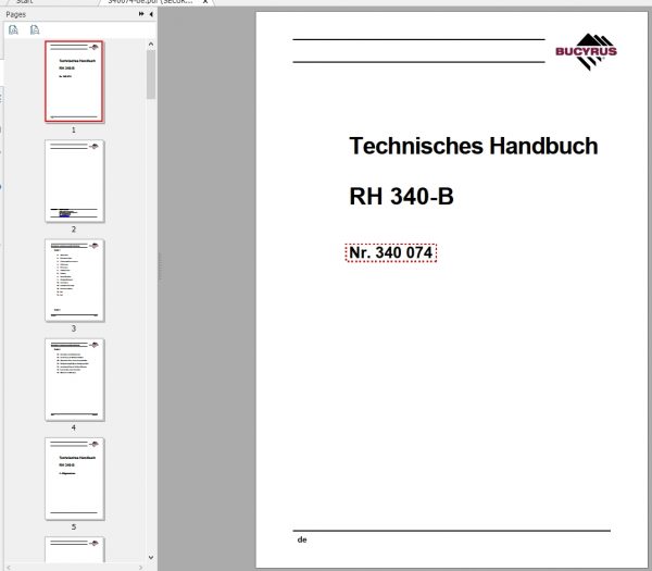 CAT Hydraulic Shovel 6060 RH340B 340074 Service Manual BI647291 DE 1