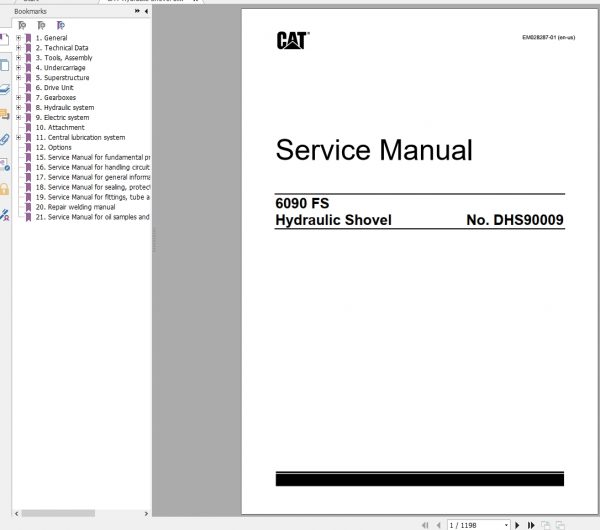 CAT Hydraulic Shovel 6090 FS DHS90009RH400009 Service Manuals EM028287 1 2017 1