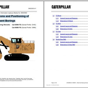 CAT Hydraulic Shovel 6090 FS Dimensions and Positioning Attachment Borings Service Information EM026630 01 2021 1