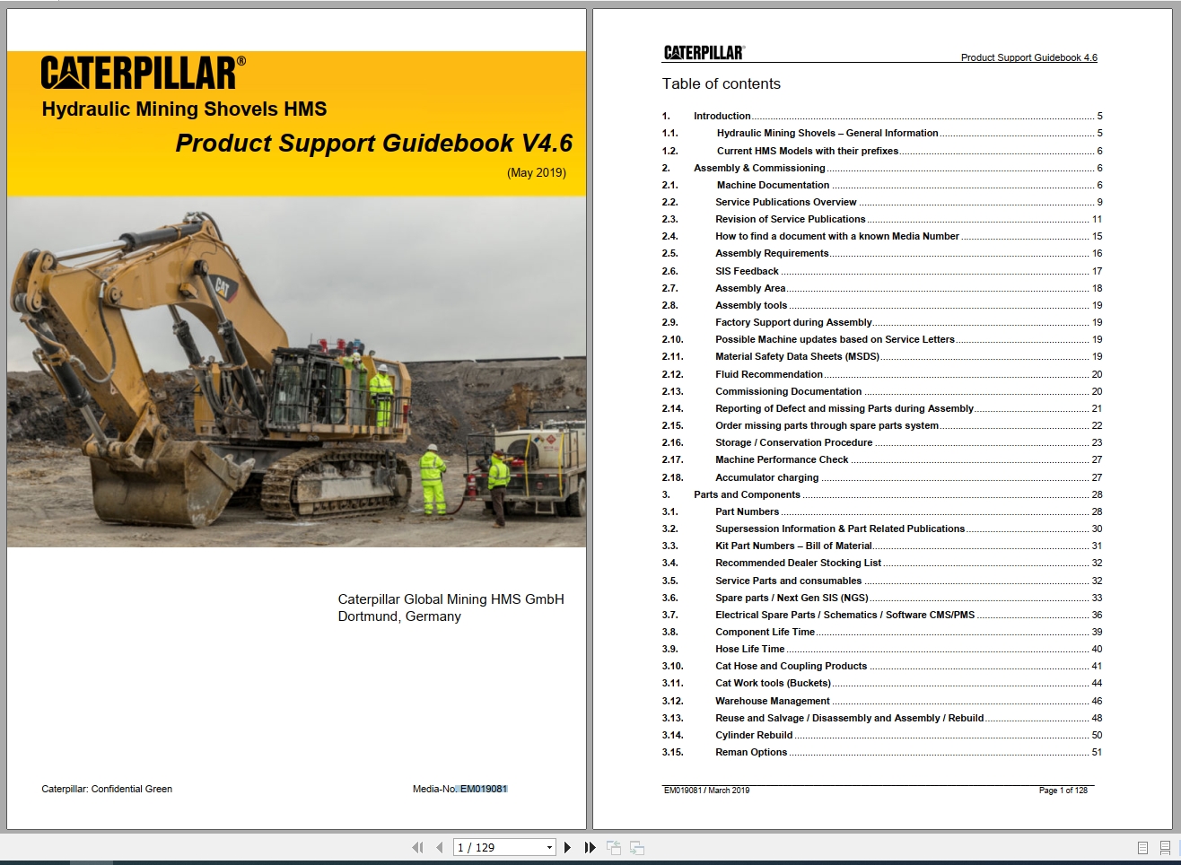 CAT Hydraulic Shovel 6090 FS V4.6 Product Support Guidebook EM019081 2019 1