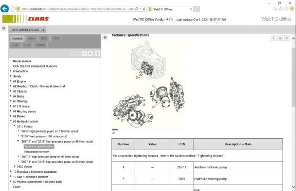CLAAS WebTIC Offline EN 10.2021 Operator Manual Repair Manual Service Documentation EN DVD 4