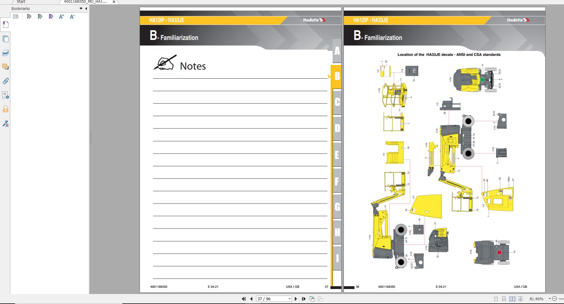 Haulotte Electric Articulating Booms HA12IP HA33JE Operator Manual 04.2021 EN 2