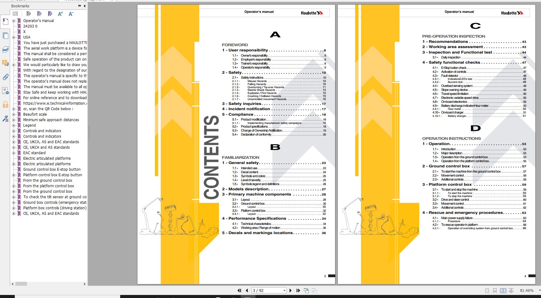 Haulotte Electric Articulating Booms HA12IP HA33JE Operator Manual 08.2021 EN 2