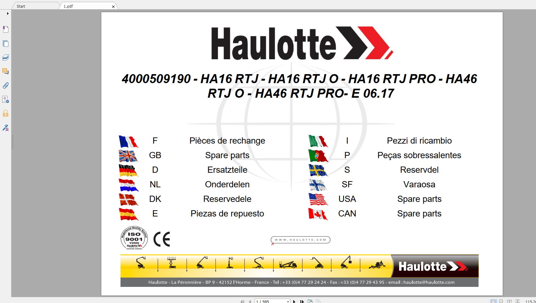 Haulotte Electric Articulating Booms HA16RTJ HA46RTJ HA16RTJO HA46RT 1