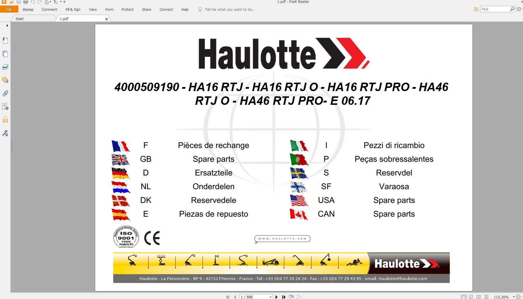 Haulotte Electric Articulating Booms HA16RTJ HA46RTJ HA16RTJO HA46RTJO HA16RTJP 1