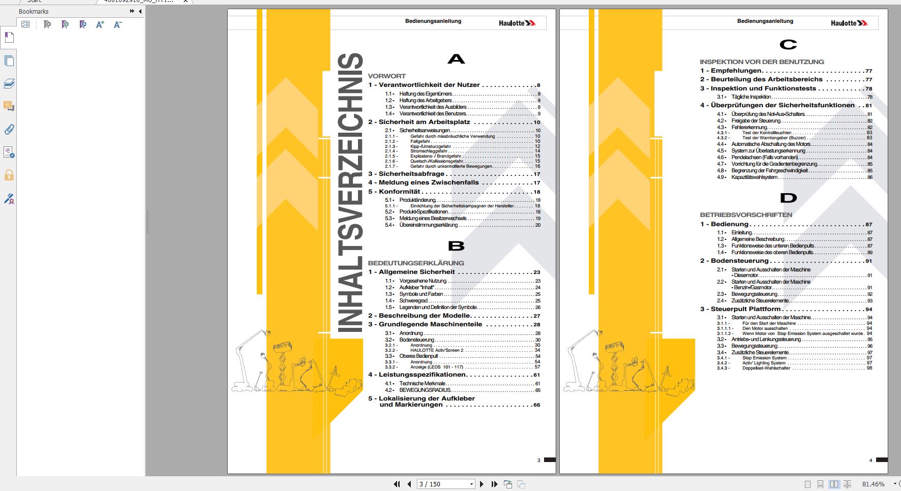 Haulotte Telescopic Booms HT16RTJ O HT46RTJ O HT16RTJ PRO HT46RTJ PRO Operator Manual 09.2021 DE 2