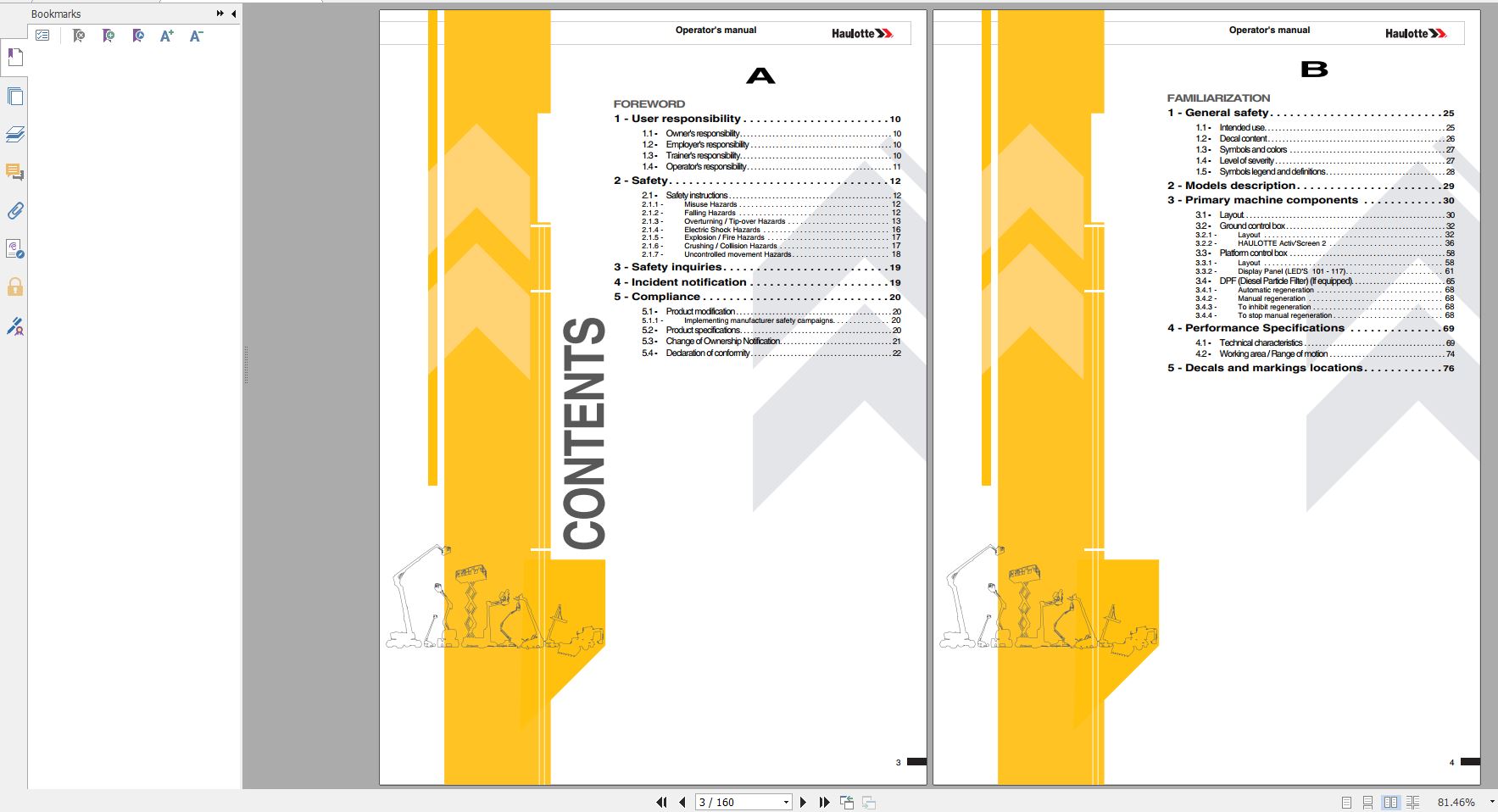 Haulotte Telescopic Booms HT23RTJ OHT67RTJ O HT23RTJ PRO HT67RTJ PRO Operator Manual 10.2021 EN 2