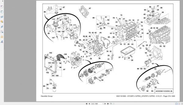 Haulotte Telescopic Booms HT23RTJ OHT67RTJ O HT23RTJ PRO HT67RTJ PRO Spare Parts Catalog 10