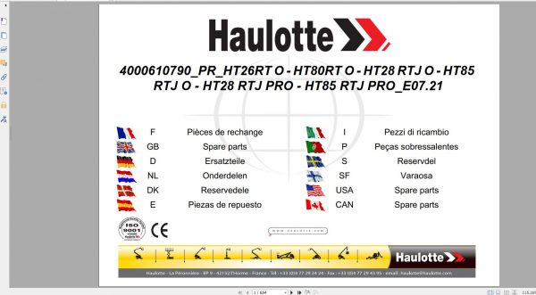 Haulotte Telescopic Booms HT26RT O HT80RT O HT28RTJ O HT85RTJ O HT28RTJ PRO HT85RTJ PRO HT8 1
