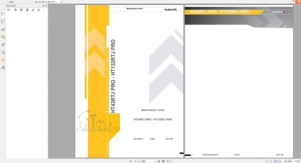 Haulotte Telescopic Booms HT43 RTJ PRO HT132 RTJ PRO HT43RTJ PRO HT132RTJ PRO Maintenance Book 06.2021 1
