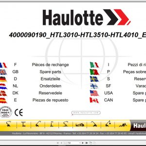 Haulotte Telescopic Booms HTL3010 HTL3510 HTL4010 Spare parts catalog 09.2021 EN FR 4000090190 1